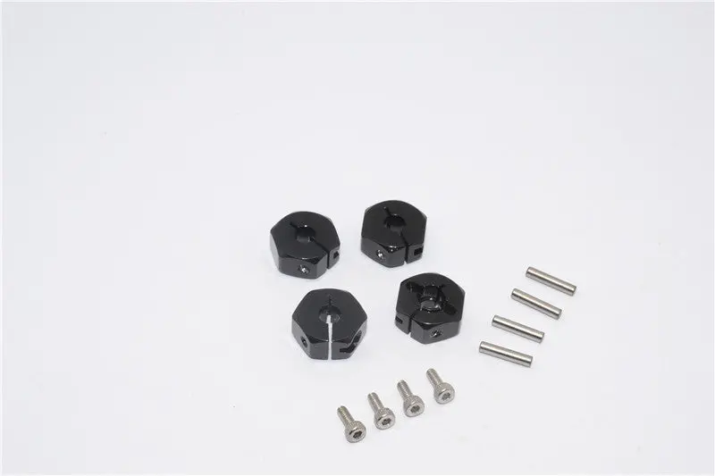 Tamiya Mf01x & M06 Aluminum Hex Adapter (12Mmx6mm) - 4Pcs Set Black 1