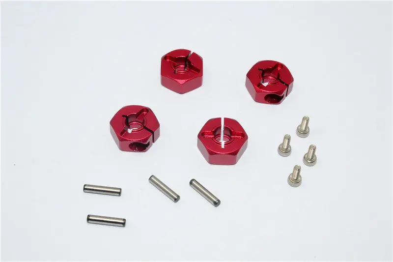 Tamiya Mf01x & M06 Aluminum Hex Adapter (12Mmx6mm) - 4Pcs Set Red 1
