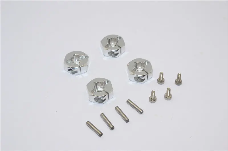 Tamiya Mf01x & M06 Aluminum Hex Adapter (12Mmx6mm) - 4Pcs Set Silver 1