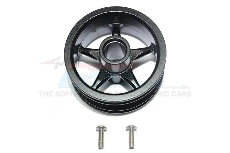 Tamiya T3-01 Dancing Rider Trike Aluminum Front Wheel (5 Poles Design) - 1Pc Set Black 1