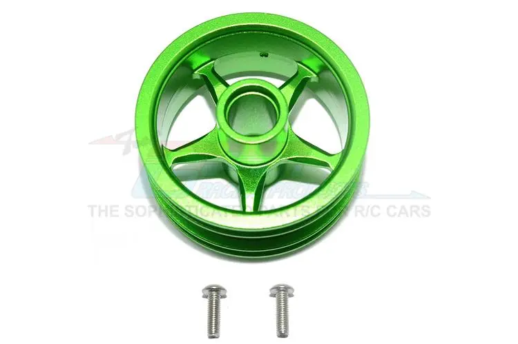 Tamiya T3-01 Dancing Rider Trike Aluminum Front Wheel (5 Poles Design) - 1Pc Set Green 1