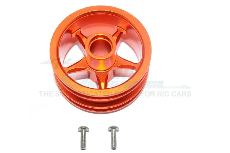 Tamiya T3-01 Dancing Rider Trike Aluminum Front Wheel (5 Poles Design) - 1Pc Set Orange 1