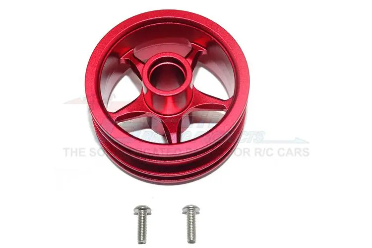 Tamiya T3-01 Dancing Rider Trike Aluminum Front Wheel (5 Poles Design) - 1Pc Set Red 1