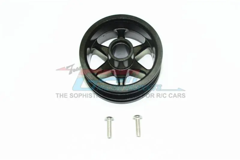 Tamiya T3-01 Dancing Rider Trike Aluminum Front Wheel (6 Poles Design) -1Pc Set Black 1