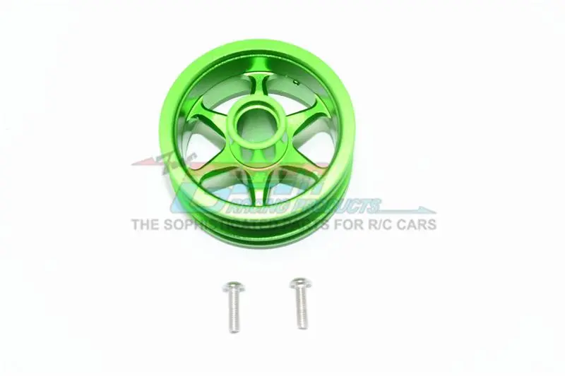 Tamiya T3-01 Dancing Rider Trike Aluminum Front Wheel (6 Poles Design) -1Pc Set Green 1