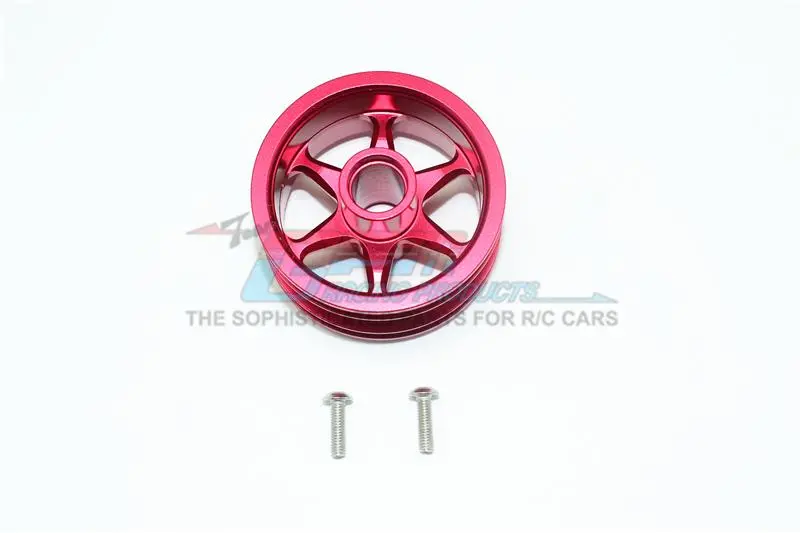 Tamiya T3-01 Dancing Rider Trike Aluminum Front Wheel (6 Poles Design) -1Pc Set Red 1