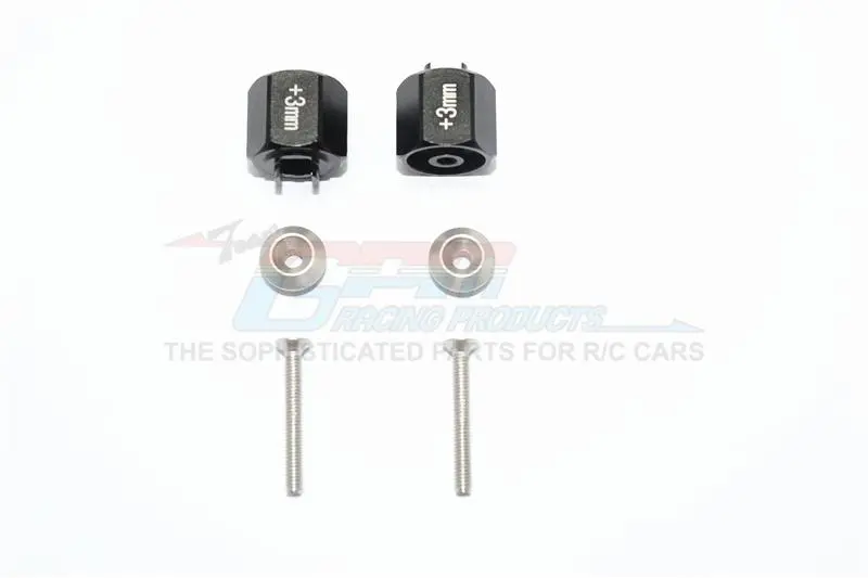 Tamiya T3-01 Dancing Rider Trike Aluminum Hex Adapter (+3Mm) - 6Pc Set Black 1
