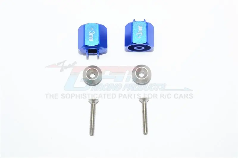 Tamiya T3-01 Dancing Rider Trike Aluminum Hex Adapter (+3Mm) - 6Pc Set Blue 1