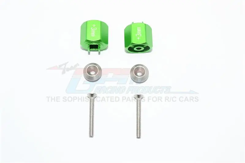 Tamiya T3-01 Dancing Rider Trike Aluminum Hex Adapter (+3Mm) - 6Pc Set Green 1