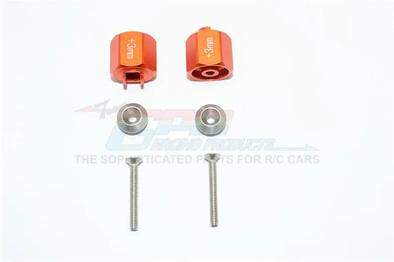Tamiya T3-01 Dancing Rider Trike Aluminum Hex Adapter (+3Mm) - 6Pc Set Orange 1