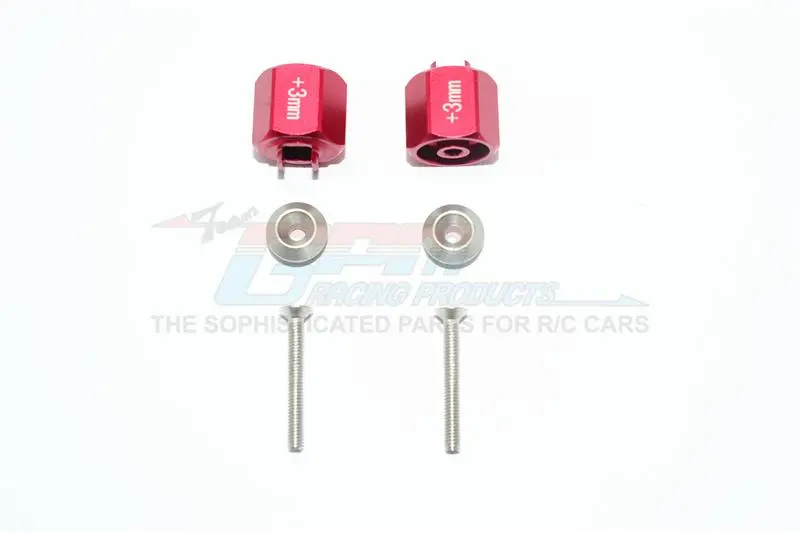 Tamiya T3-01 Dancing Rider Trike Aluminum Hex Adapter (+3Mm) - 6Pc Set Red 1