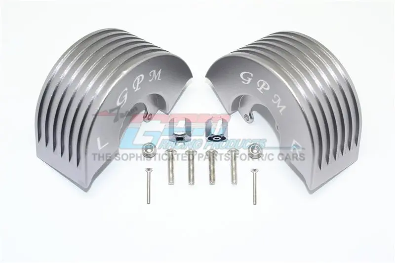 Tamiya T3-01 Dancing Rider Trike Aluminum Rear Fender With Hex Adapter (+3Mm) - 12Pc Set Gray Silver 1