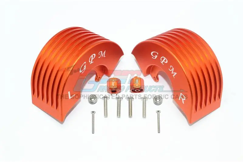 Tamiya T3-01 Dancing Rider Trike Aluminum Rear Fender With Hex Adapter (+3Mm) - 12Pc Set Orange 1