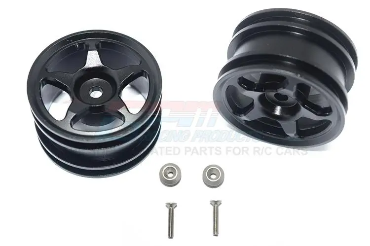 Tamiya T3-01 Dancing Rider Trike Aluminum Rear Wheel (5 Poles Design) - 1Pr Set Black 1
