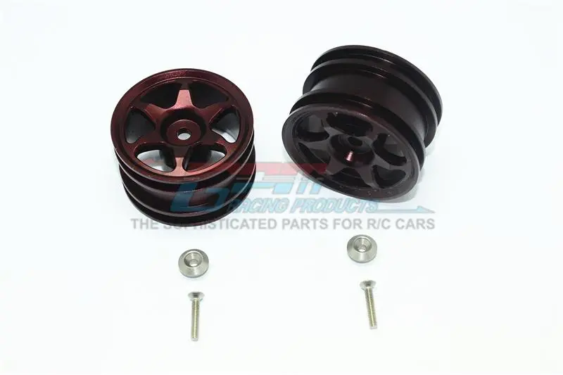 Tamiya T3-01 Dancing Rider Trike Aluminum Rear Wheel (6 Poles Design) - 1Pr Set Brown 1