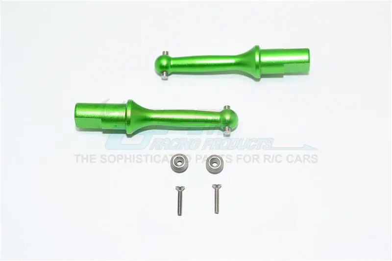 Tamiya T3-01 Dancing Rider Trike Aluminum Rear Wheel Shaft - 1Pr Set Green 1