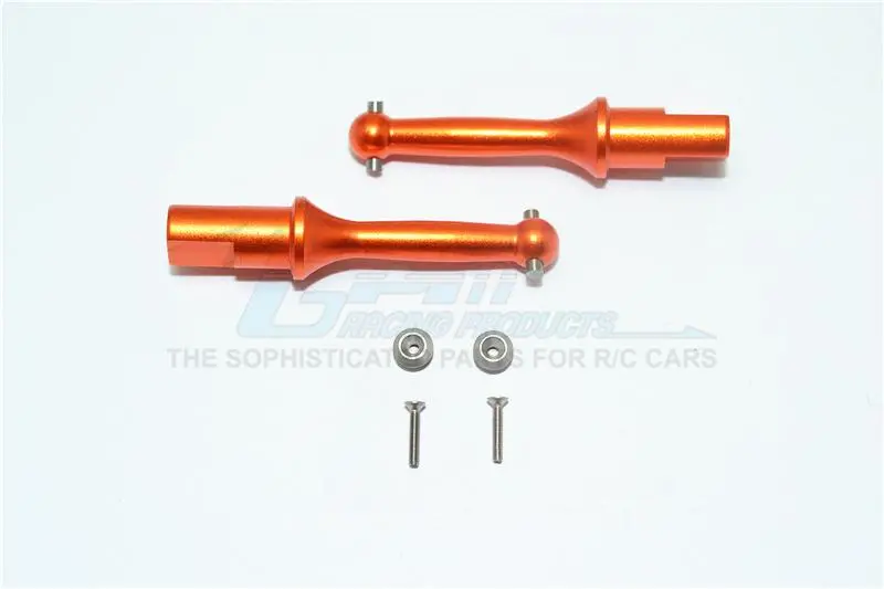 Tamiya T3-01 Dancing Rider Trike Aluminum Rear Wheel Shaft - 1Pr Set Orange 1