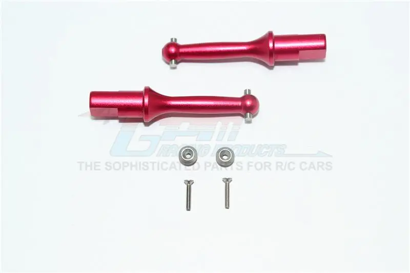 Tamiya T3-01 Dancing Rider Trike Aluminum Rear Wheel Shaft - 1Pr Set Red 1