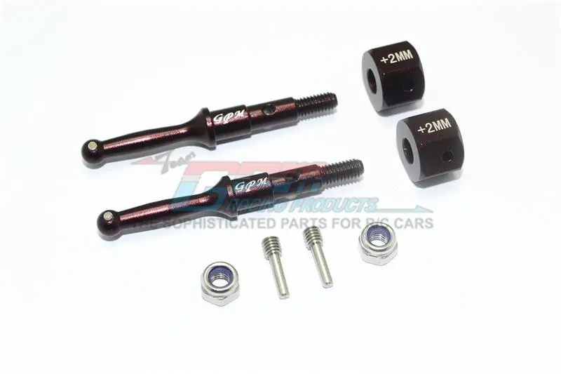Tamiya T3-01 Dancing Rider Trike Aluminum Rear Wheel Shaft With Hex Adapter (+2Mm) - 4Pc Set Brown 1