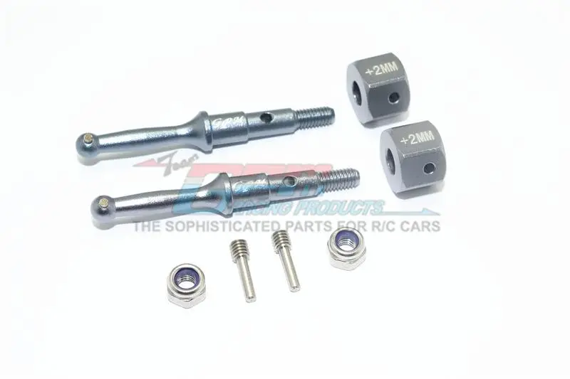 Tamiya T3-01 Dancing Rider Trike Aluminum Rear Wheel Shaft With Hex Adapter (+2Mm) - 4Pc Set Gray Silver 1