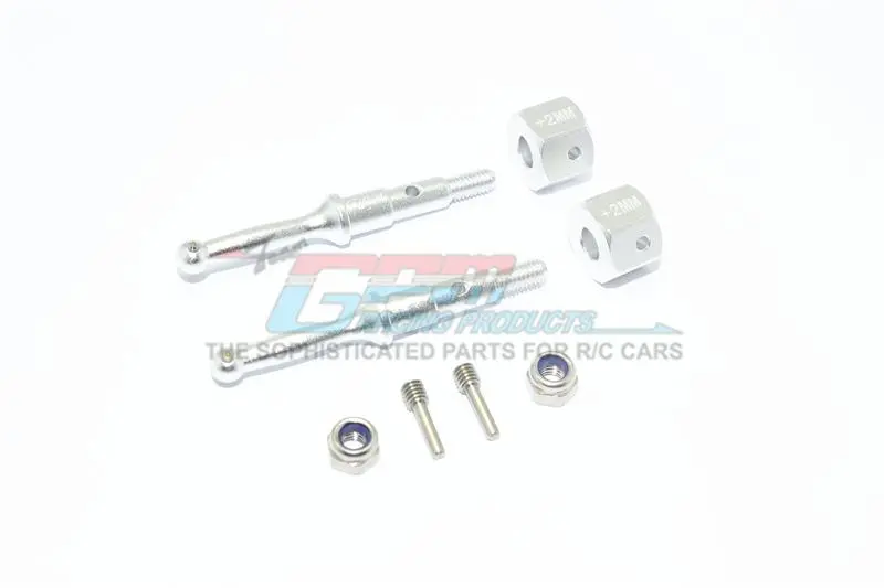 Tamiya T3-01 Dancing Rider Trike Aluminum Rear Wheel Shaft With Hex Adapter (+2Mm) - 4Pc Set Silver 1