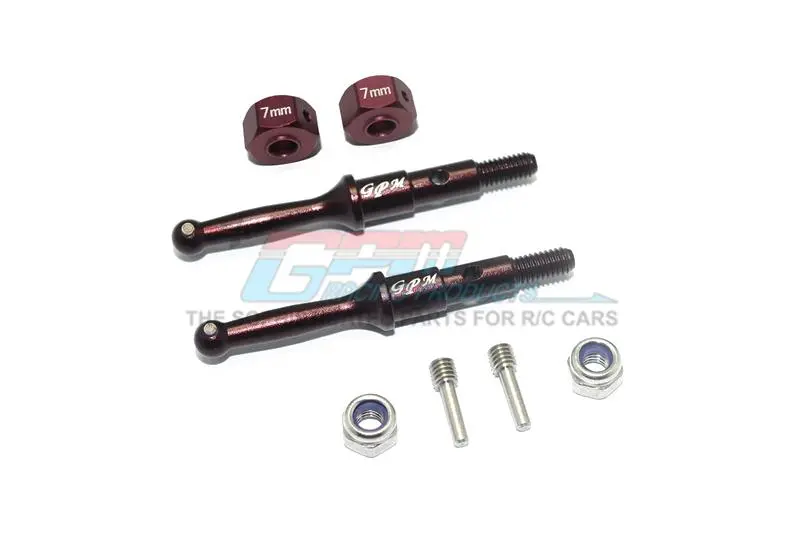 Tamiya T3-01 Dancing Rider Trike Aluminum Rear Wheel Shaft With Hex Adapter (7Mm) - 8Pc Set Brown 1