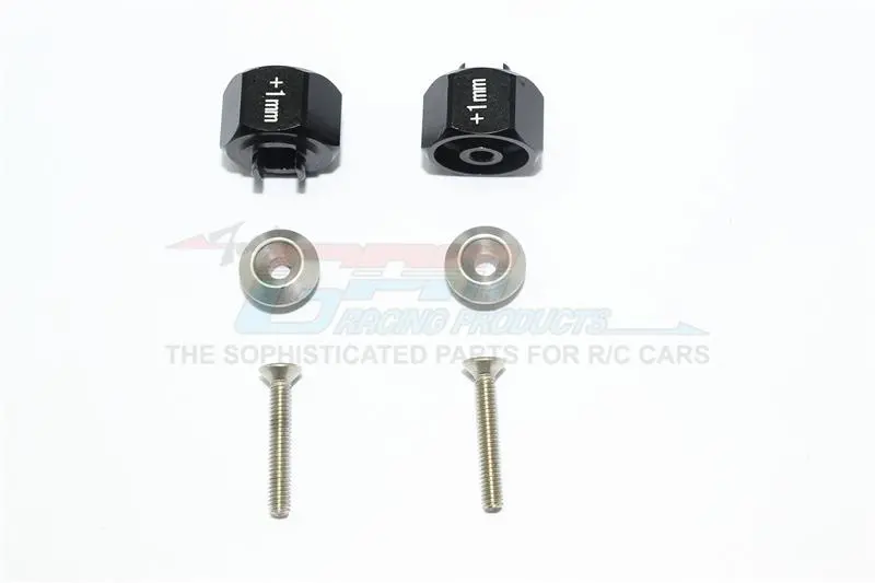 Tamiya T3-01 Dancing Rider Trike Aluminum Wheel Hex Adapter (+1Mm) - 1Pr Set Black 1
