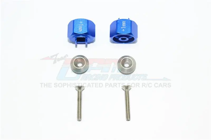 Tamiya T3-01 Dancing Rider Trike Aluminum Wheel Hex Adapter (+1Mm) - 1Pr Set Blue 1