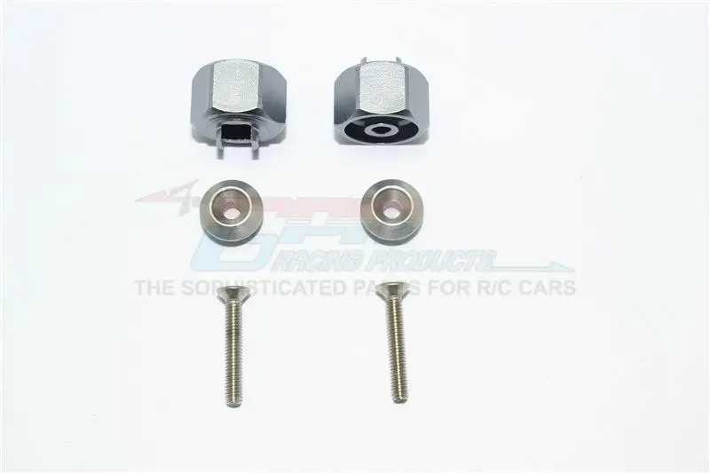 Tamiya T3-01 Dancing Rider Trike Aluminum Wheel Hex Adapter (+1Mm) - 1Pr Set Gray Silver 1