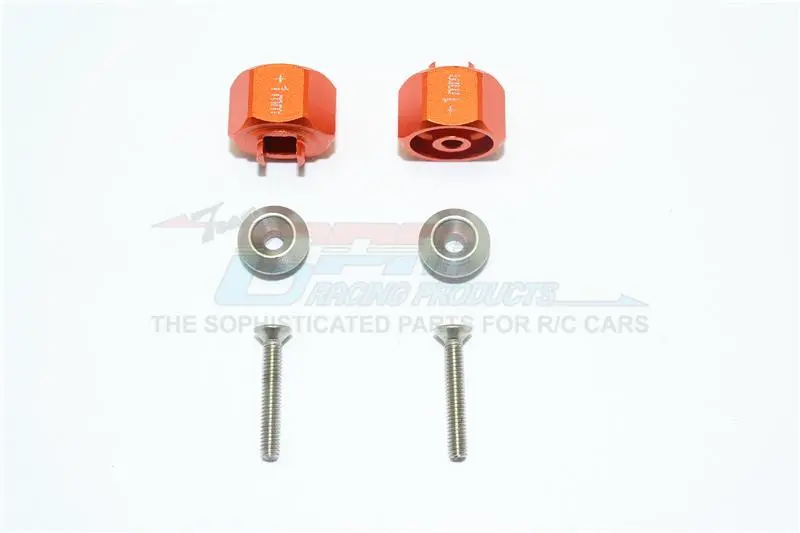 Tamiya T3-01 Dancing Rider Trike Aluminum Wheel Hex Adapter (+1Mm) - 1Pr Set Orange 1
