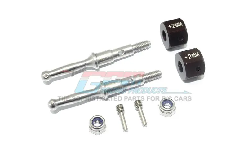 Tamiya T3-01 Dancing Rider Trike Stainless Steel Rear Wheel Shaft With Aluminum Hex Adapter (+2Mm) - 4Pc Set Brown 1