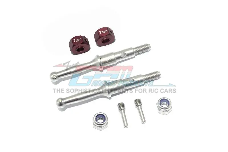 Tamiya T3-01 Dancing Rider Trike Stainless Steel Rear Wheel Shaft With Aluminum Hex Adapter (7Mm) - 8Pc Set Brown 1