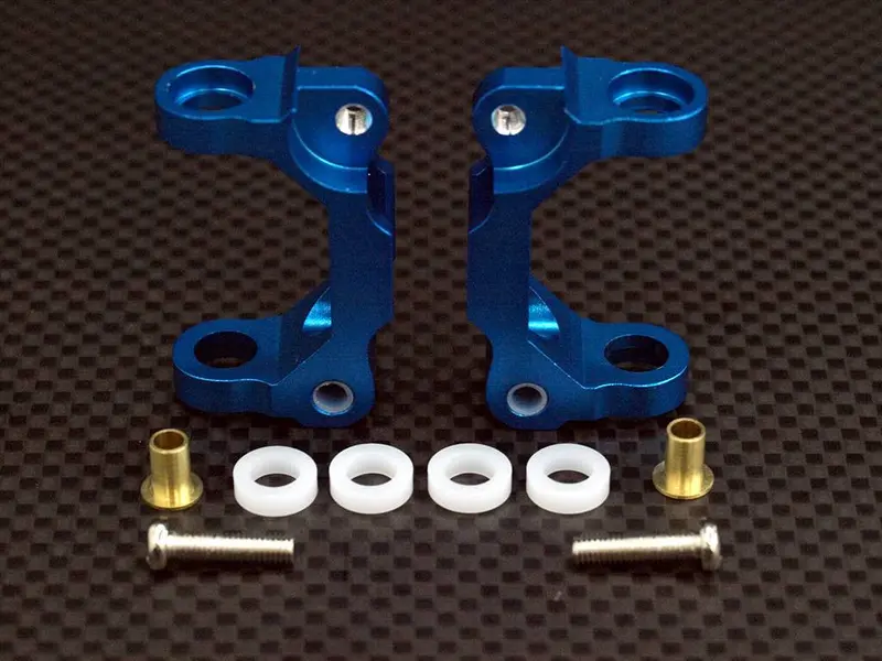 Tamiya Ta02 Aluminum Front/Rear C-Hub With Bushing Bearing - 1Pr Blue 1