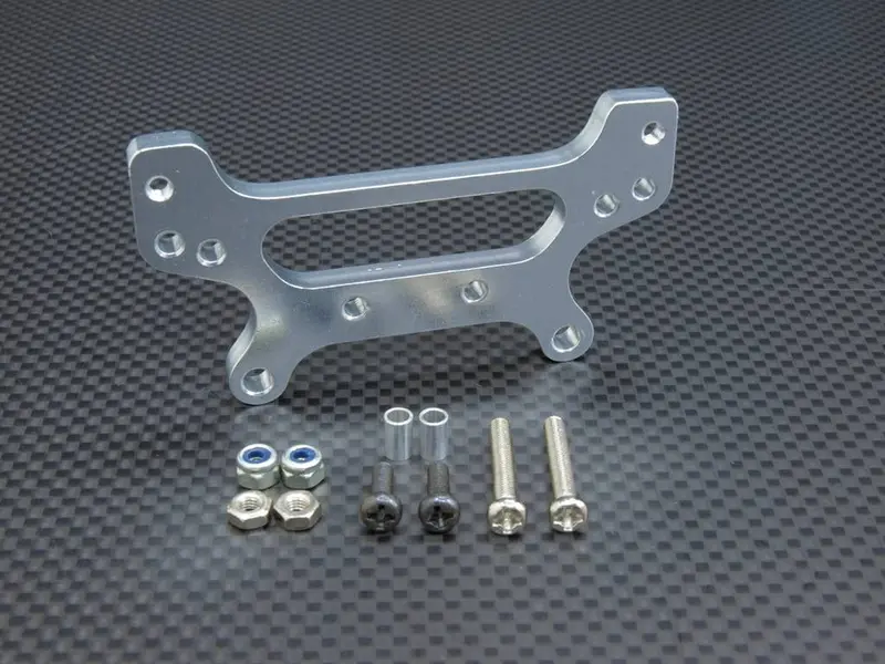 Tamiya Ta02 Aluminum Rear Shock Stay With Collar Screws Silver 1