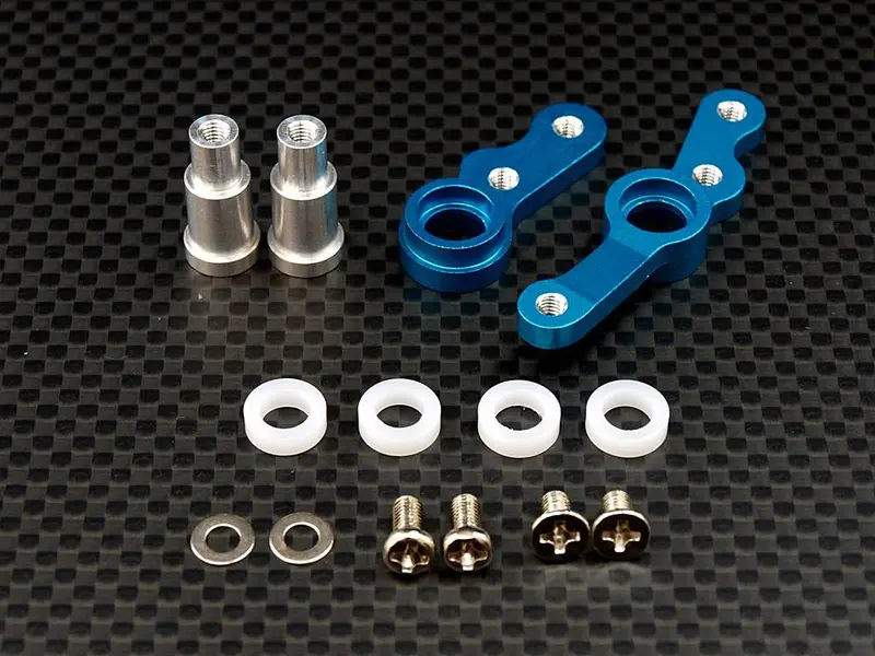 Tamiya Ta02 Aluminum Steering Assembly With Bearings - 1 Set Blue 1