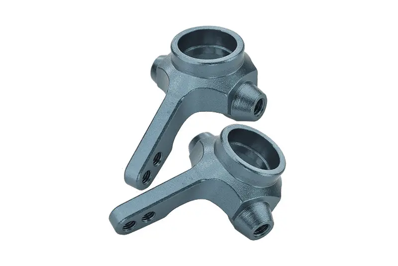 Tamiya Ta02 & Ta03 Aluminum Front Knuckle Arm - 1Pr Gray Silver 1