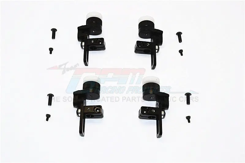 Tamiya Ta02t Aluminum Front & Rear Body Post Mount With 12Mm Magnet - 4Pcs Set Black 1