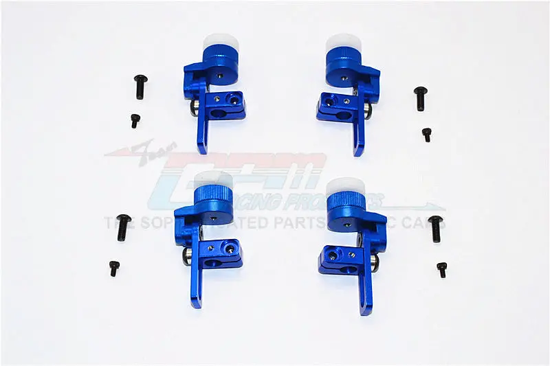 Tamiya Ta02t Aluminum Front & Rear Body Post Mount With 12Mm Magnet - 4Pcs Set Blue 1