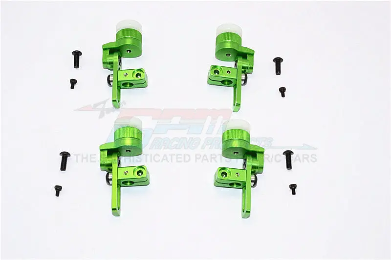 Tamiya Ta02t Aluminum Front & Rear Body Post Mount With 12Mm Magnet - 4Pcs Set Green 1