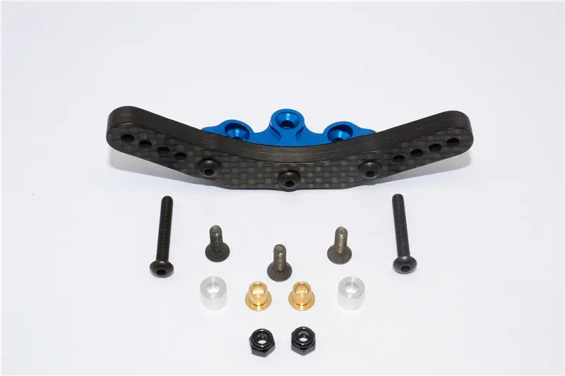 Tamiya Tb04 Graphite Front Damper Mount - 1 Set Blue 1