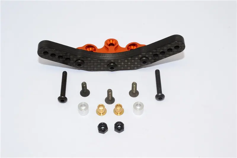 Tamiya Tb04 Graphite Front Damper Mount - 1 Set Orange 1