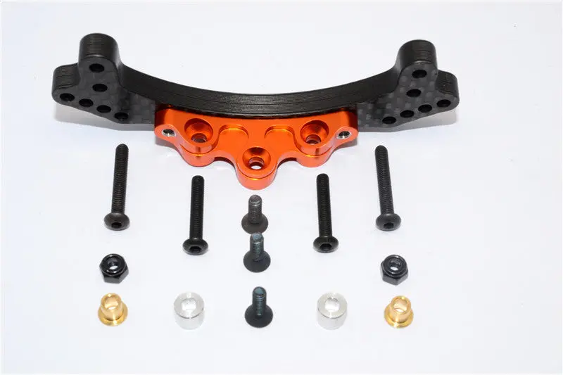 Tamiya Tb04 Graphite Rear Damper Mount - 1 Set Orange 1