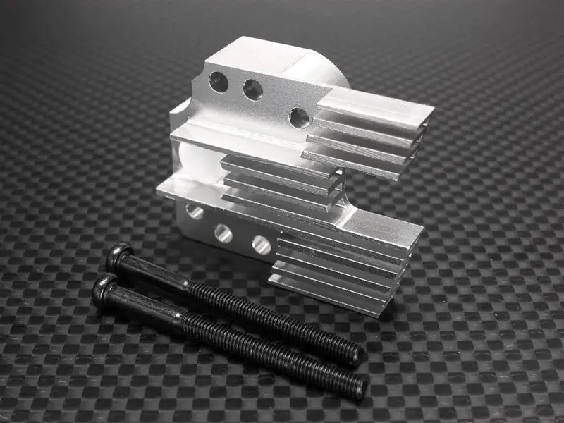 Tamiya Tl01 Aluminum Motor Mount For 19T, 21T, 23T With Screws - Silver 1
