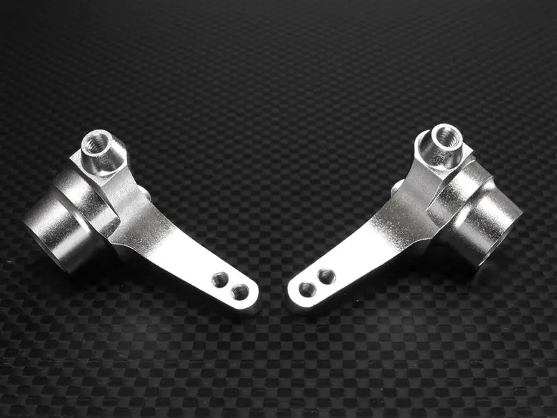 Tamiya Tl01 / M03 / Wild Dagger Aluminum Front Knuckle Arm Set - 1Pr Silver 1