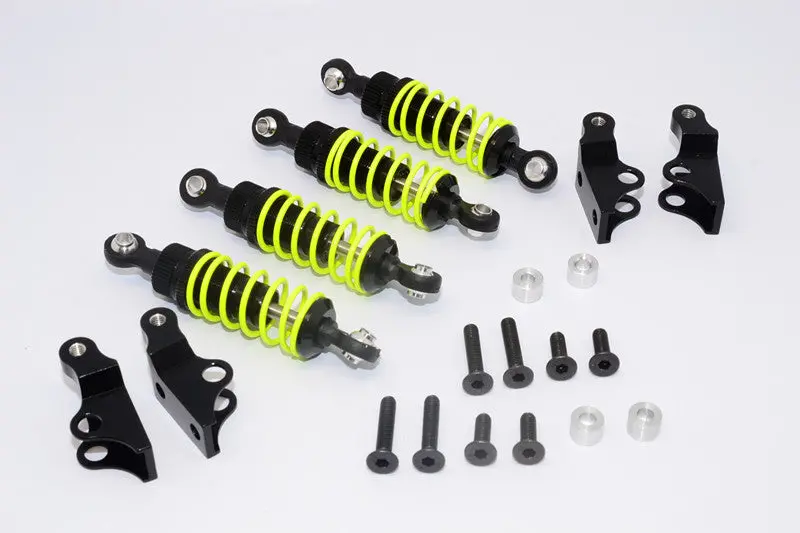 Tamiya Truck Scania R620 Highline Aluminum Rear Adjustable Spring Damper With Mounts & Collars & Screws - 2Prs Set Black 1