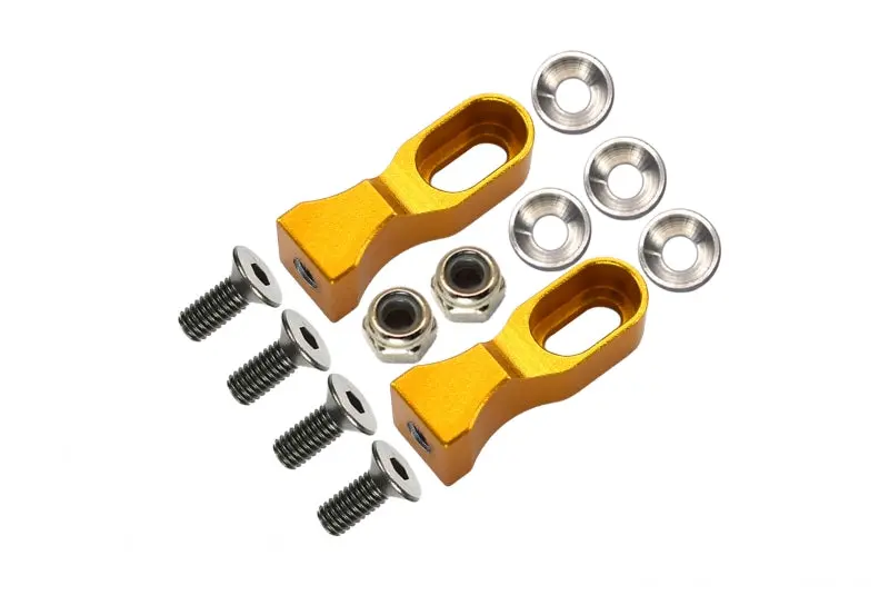 Tamiya Tt-01 Aluminum Servo Mount With Collars & Lock Nuts & Screws - 1Pr Set Gold 1
