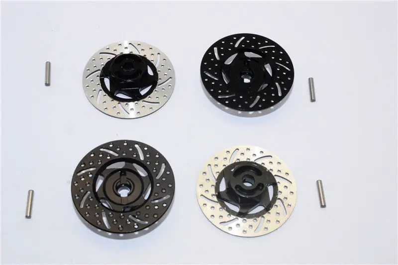 Tamiya Tt-01 & Tt-01D Aluminum Brake Disk Hex Adaptors (12Mm) - 4Pcs Set Black 1