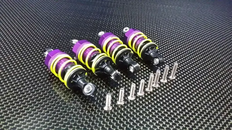 Tamiya Tt-01 & Tt-01D Aluminum Damper 50Mm - 2 Prs Purple 1