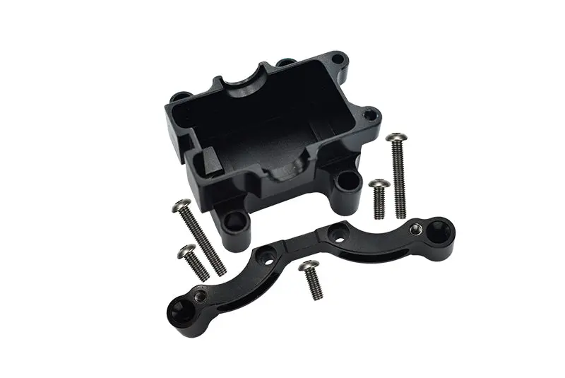 Tamiya Tt-01 / Tt-01D Aluminum Front Damper Plate With Gear Box & Screws - 2Pcs Set Black 1