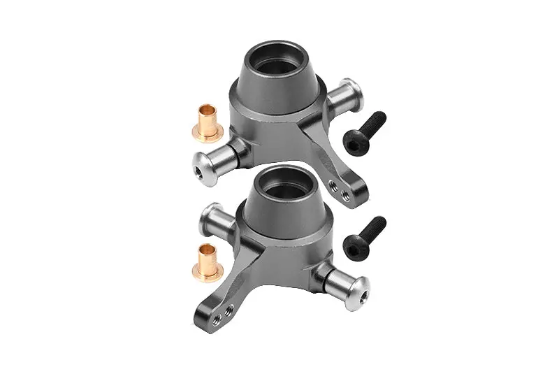 Tamiya Tt-01 & Tt-01D Aluminum Front Knuckle Arm Set - 1Pr Gray Silver 1